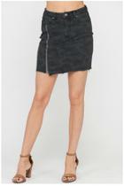  Camo Zipper Mini Skirt