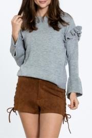  Gray Ruffle Sweater