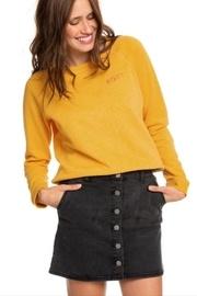  Black-denim Button-front Skirt