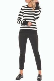  Striped Button-cuff Sweater