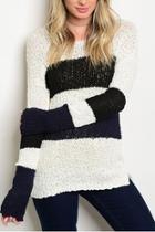  Ivory Striped Sweater