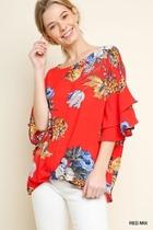  Floral Ruffled Blouse