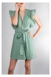  Venus-ruffle Striped Dress