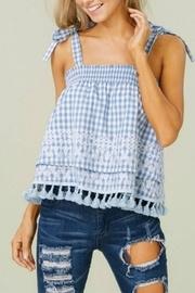  Gingham Tie-strap Top