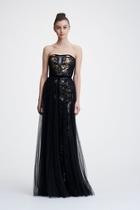  Strapless Sequined Gown