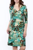  Turquoise Paisley Wrap Dress