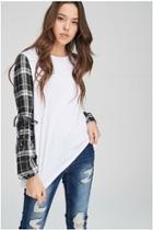  Plaid Sleeve Tee