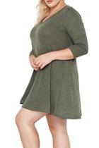  Olive Ribbed Dress
