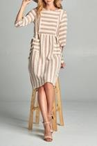  Stripe Pocket Dress