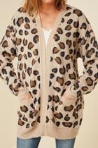 Leopard Print Knit-cardigan