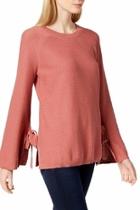  Wo By Vince Camuto Womens Earth Pink Texture Stitch Top