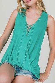  Lace Up Surplice-top