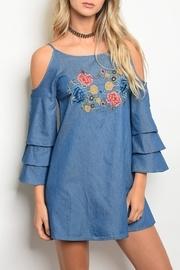  Chambray Embroider Dress