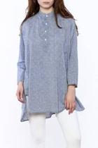  Chambray Dotted Swiss Top