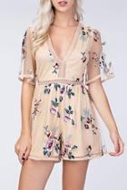  Embroidery Floral Romper