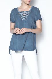 Denim Lace Up Tee