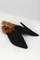  Pointed Mule With Faux Fur Lined Heel
