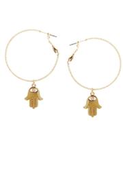  Embellished Hamsa Charm Hoop Earrings