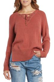  Lace-up Neck Sweater