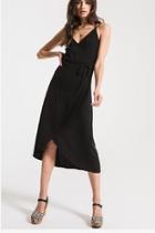  Solid Wrap Dress