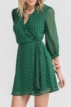  Green Polka-dot Mini-dress