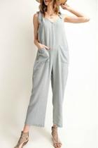  Pinstripe Linen Jumpsuit