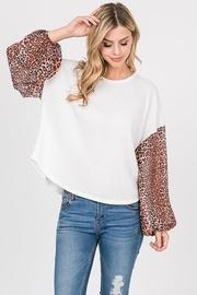  Waffle Leopard Top