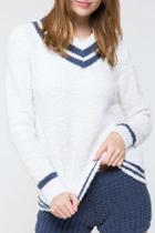  Berber Fleece Varsity Sweater Top