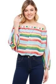  Off-the-shoulder Striped Top