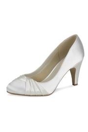  Ruffle Ivory Satin Heel