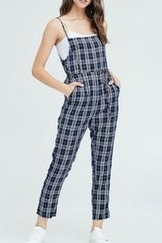  Navy Plaid Jumpsuit