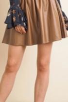  Camel Leather Skirt