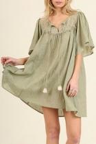  Lace Neckline Dress