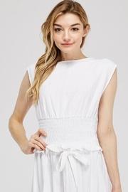  Smocked-waist Crop Top