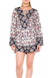  Laced Up Floral Romper