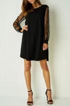  Black Pearl-embellished Dress