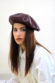  Wine Leather Beret