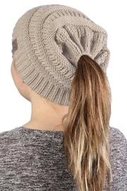  Beige Ponytail Beanie