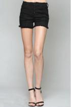  Button-fly Black Shorts