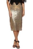  Gold Sequin Midi Skirt