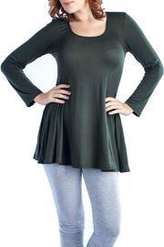  Green Crew-neck Tunic