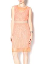  Coral Embroidered Dress