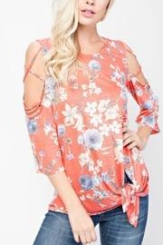  Cold-shoulder Flowered Top
