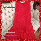  Red Crochet Dress