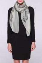  Bird Silk White Scarf