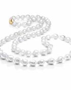  Les Trois Corniches White Baroque Pearl Rope Necklace ~ Gold Clasp