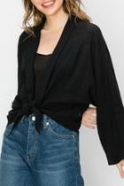  Front-tie Bell-sleeve Blouse