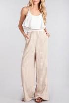  White Striped Jumpsuit