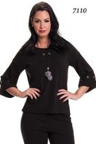  Black 3/4 Sweater Top By Bali