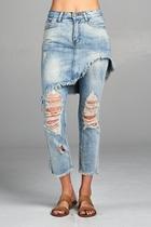  Distressed Skirted Jeans